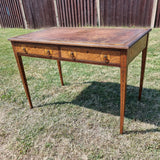 Antique Victorian Inlaid Rams Head Leather Topped Writing Desk