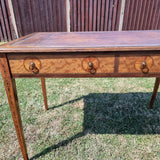 Antique Victorian Inlaid Rams Head Leather Topped Writing Desk