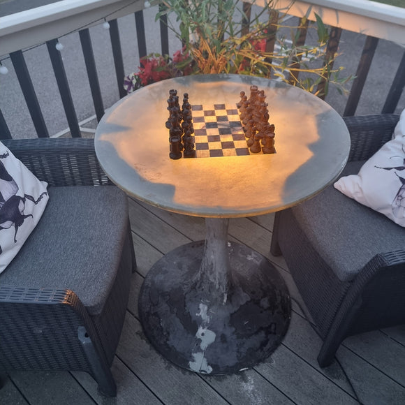 Retro 60s 70s Fibreglass Light up Chess Table