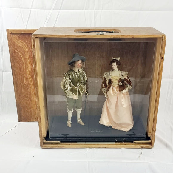 Museum Display Case of Dolls in Stuart Costumes