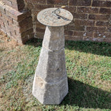 Antique Sandstone Church Spire with Fitted sundial.