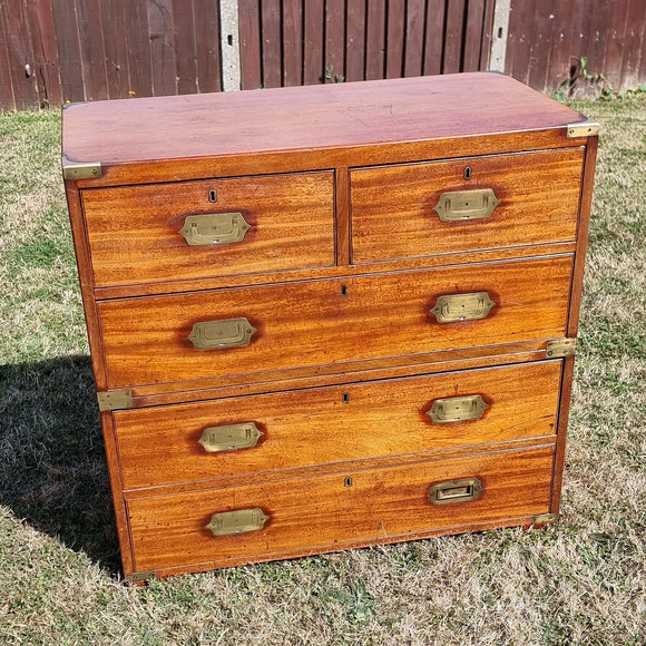 Antique 19th Century Campaign Chest of Drawers