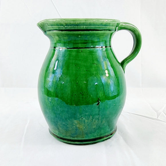 Vintage Pottery Green Glazed Water Jug.