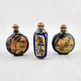 Three Vintage Enamel Chinese Scent Bottles