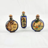 Three Vintage Enamel Chinese Scent Bottles