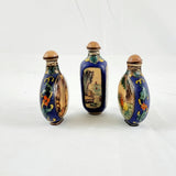 Three Vintage Enamel Chinese Scent Bottles