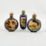 Three Vintage Enamel Chinese Scent Bottles