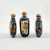 Three Vintage Enamel Chinese Scent Bottles