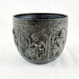 Silver Antique Burmese Thabeik Repousse Buddhist Bowl Signed