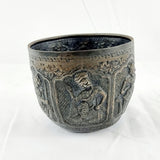 Silver Antique Burmese Thabeik Repousse Buddhist Bowl Signed