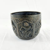 Silver Antique Burmese Thabeik Repousse Buddhist Bowl Signed