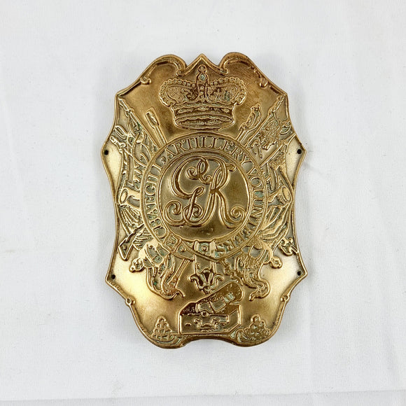 Royal Artillery Stove Pipe Shako Brass Plate