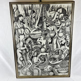 Malangatana Valente Ngwenya (Mozambican, 1936-2011) Pen and Pencil Signed Art Work