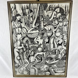 Malangatana Valente Ngwenya (Mozambican, 1936-2011) Pen and Pencil Signed Art Work