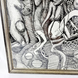 Malangatana Valente Ngwenya (Mozambican, 1936-2011) Pen and Pencil Signed Art Work