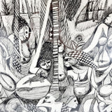 Malangatana Valente Ngwenya (Mozambican, 1936-2011) Pen and Pencil Signed Art Work