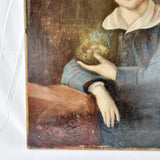 19th Century Oil on Canvas of Young Boy The Egg Collector