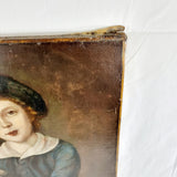 19th Century Oil on Canvas of Young Boy The Egg Collector