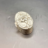 Antique Silver Italian Floral Pill Box