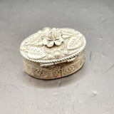 Antique Silver Italian Floral Pill Box