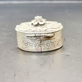 Antique Silver Italian Floral Pill Box