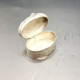 Antique Silver Italian Floral Pill Box