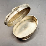 Antique Silver Italian Floral Pill Box