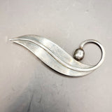 Mexico Taxco Delfino Silver Leaf Brooch 0.925