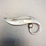 Mexico Taxco Delfino Silver Leaf Brooch 0.925
