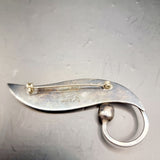 Mexico Taxco Delfino Silver Leaf Brooch 0.925
