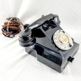 Vintage Bakelite GPO Black Telephone with Drawer