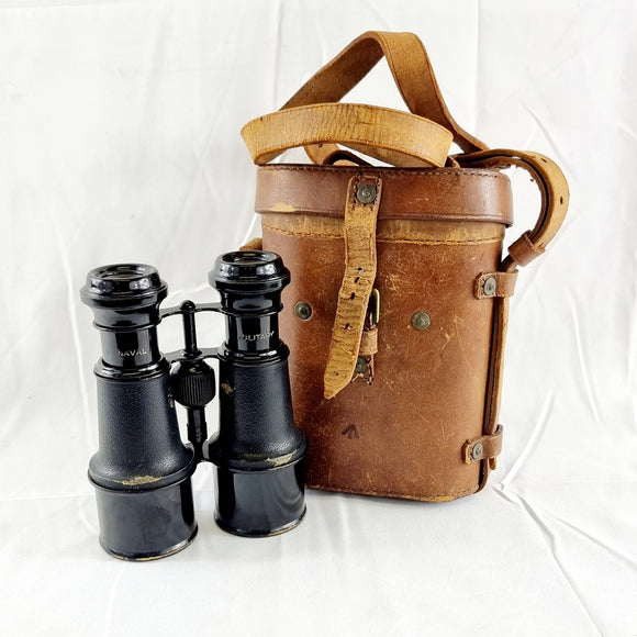Pair of WW1 Military Binoculars Army Navy 1918 in Case