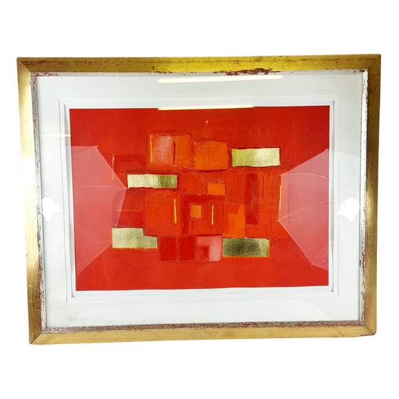 Concept Red by Linda Charles 38/95 Limited Edition Abstract Art.