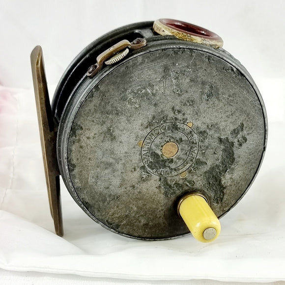 Hardy's Alnwick Patent 3 1/4 inch Fly Reel, Ivorine Handle with Tension Adjuster.