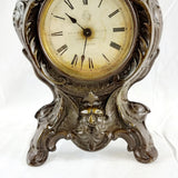 Antique French Style Spelter Mantle Clock by British United Clock Company.