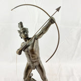 Antique Art Deco Bronzed Spelter Semi Nude Roman Archer Statue