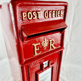 Classic Queen Elizabeth Style Red Post Box. Royal mail Red. Cast Iron.