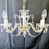 Vintage Three Branch Murano Glass Chandelier