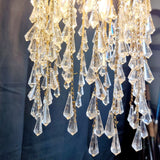 Gold plated Vintage Cut Glass Waterfall drop Chandelier