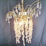 Gold plated Vintage Cut Glass Waterfall drop Chandelier