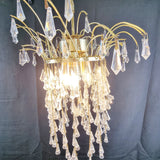 Gold plated Vintage Cut Glass Waterfall drop Chandelier