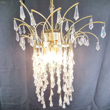 Gold plated Vintage Cut Glass Waterfall drop Chandelier