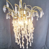 Gold plated Vintage Cut Glass Waterfall drop Chandelier