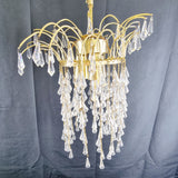 Gold plated Vintage Cut Glass Waterfall drop Chandelier