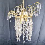 Gold plated Vintage Cut Glass Waterfall drop Chandelier