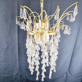 Gold plated Vintage Cut Glass Waterfall drop Chandelier