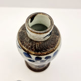 Antique Blue and White Crackled Glazed Chinese Vase with Lid