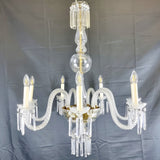 Large Antique Seven Branch Murano Glass Chandelier.