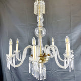 Large Antique Seven Branch Murano Glass Chandelier.