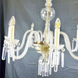 Large Antique Seven Branch Murano Glass Chandelier.